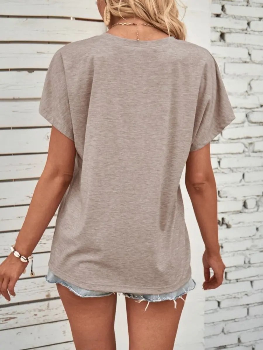 Stylish Half Button Short Sleeve Top for Women - Love Salve